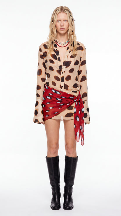 NAHLA - Vestido camisero estampado