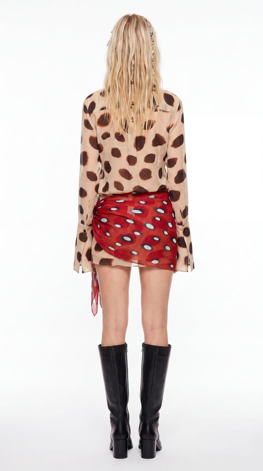 NAHLA - Vestido camisero estampado